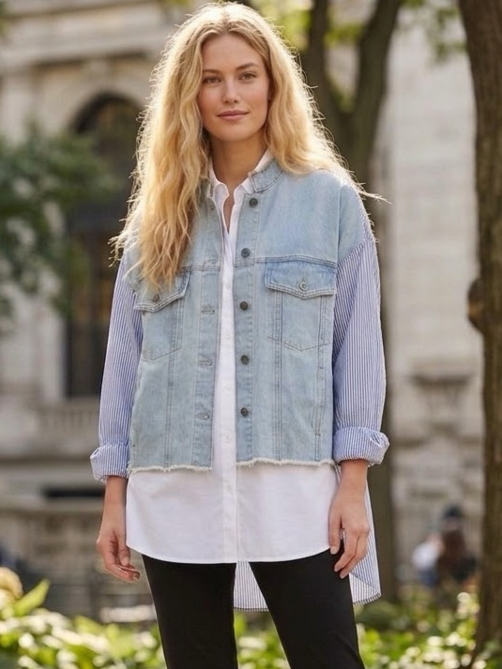 Tea & Cup Denim Shirt Jacket